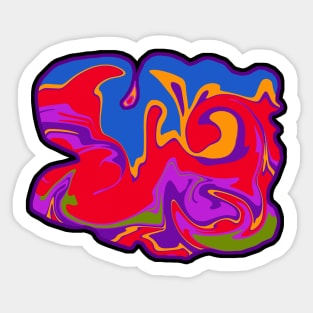 Waves Explosion in Super Hero Colors Sticker